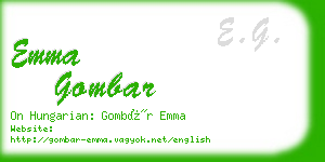 emma gombar business card